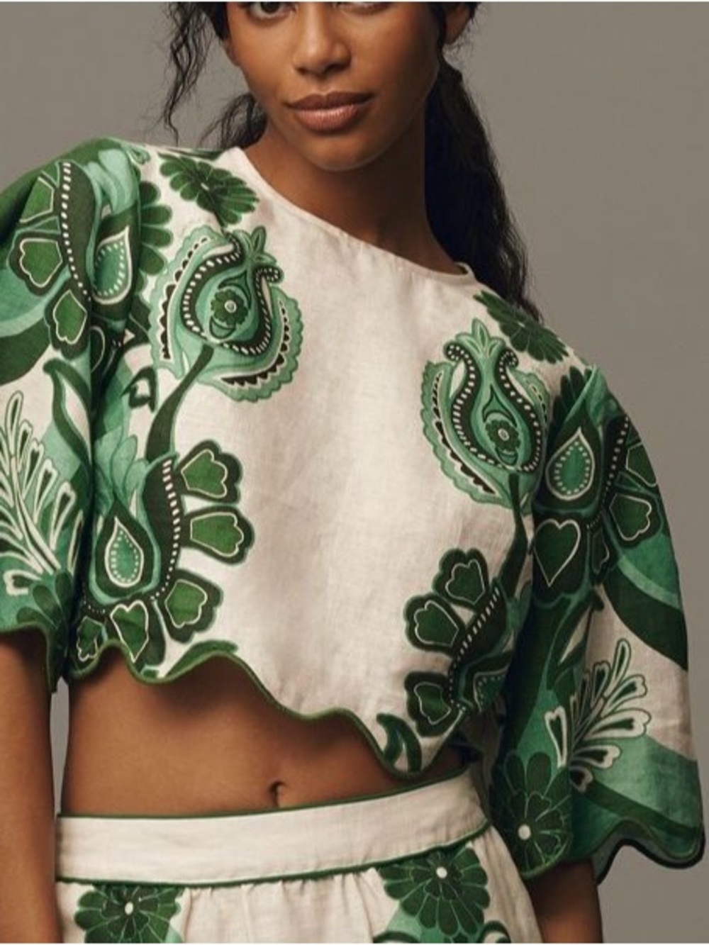 FARM Rio Color Festival Linen Crop Blouse